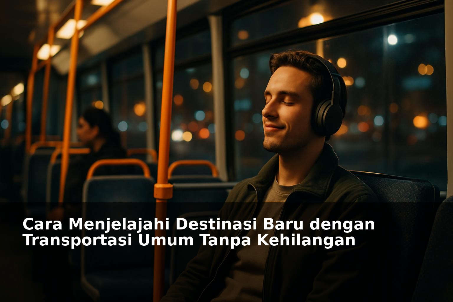 Penumpang menikmati perjalanan nyaman dengan transportasi umum di kota modern