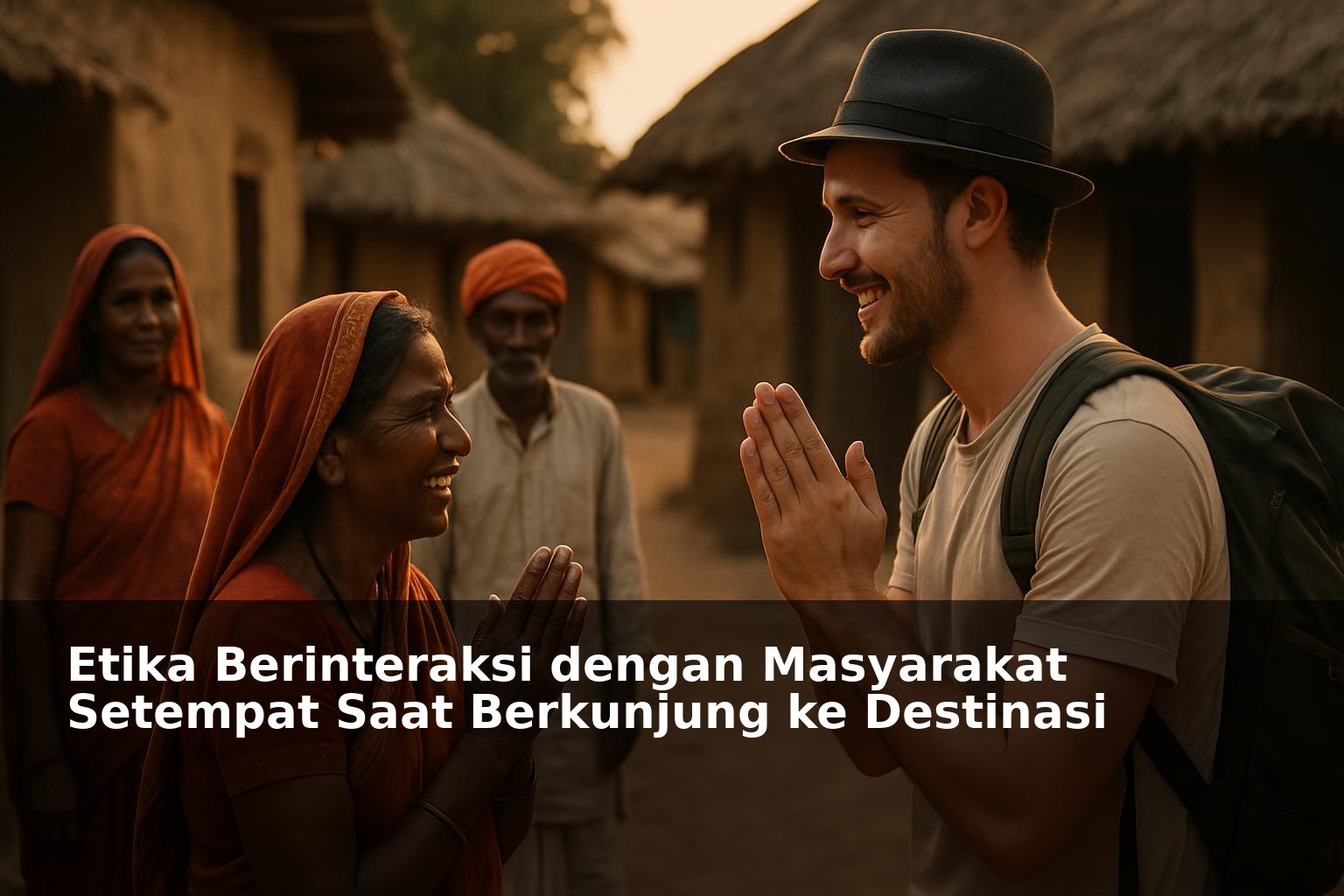 Wisatawan berinteraksi dengan penduduk lokal di destinasi budaya