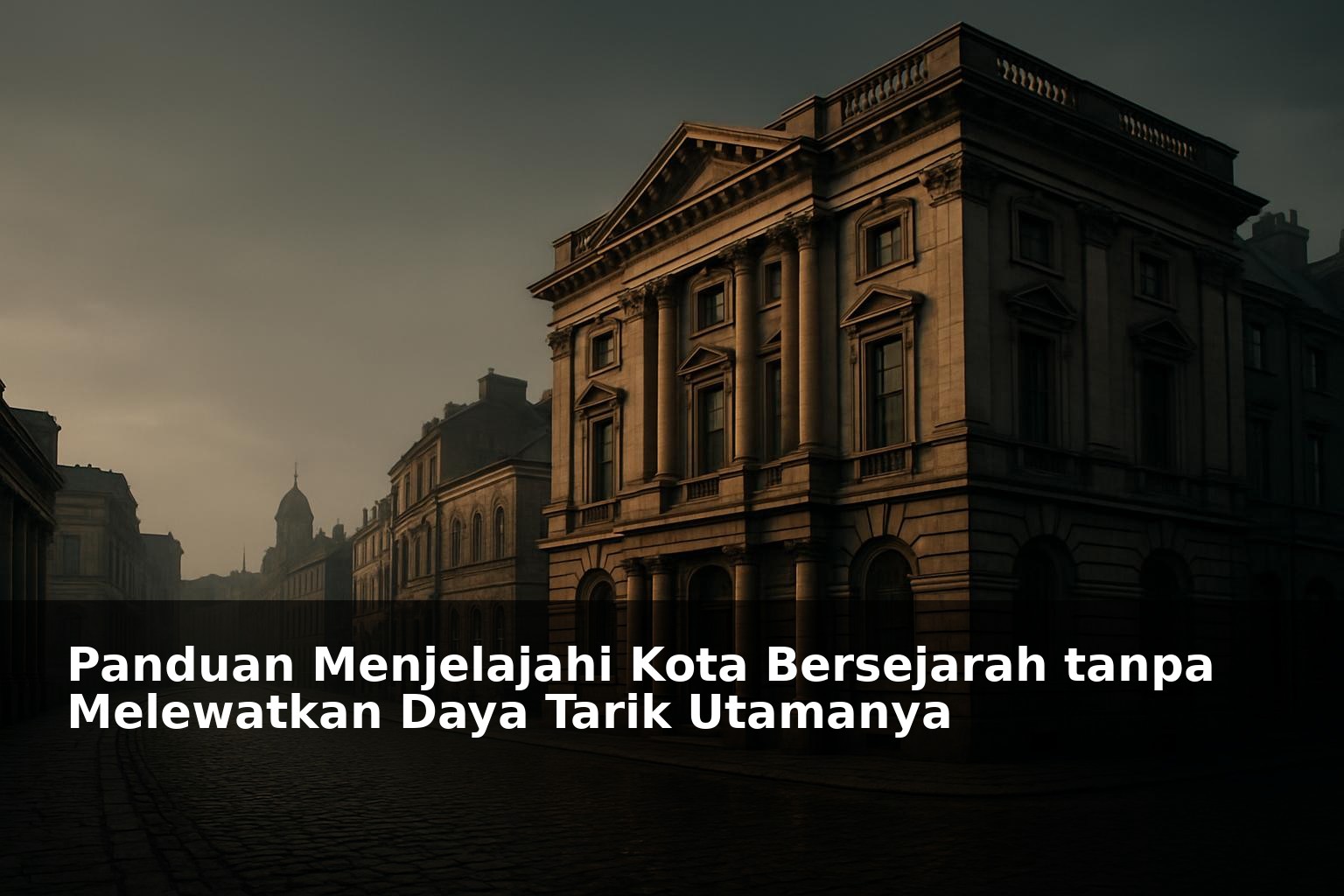 Pemandangan kota bersejarah dengan bangunan klasik dan jalanan batu